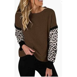 EUC Cheetah Print Long Sleeve Sweater Light Cute